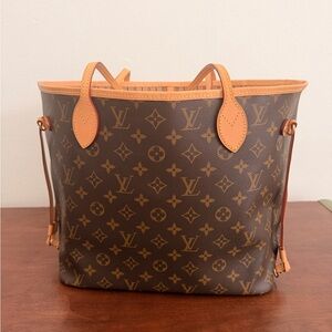 Louis Vuitton Monogram Canvas Tote in Brown with Tan Trim